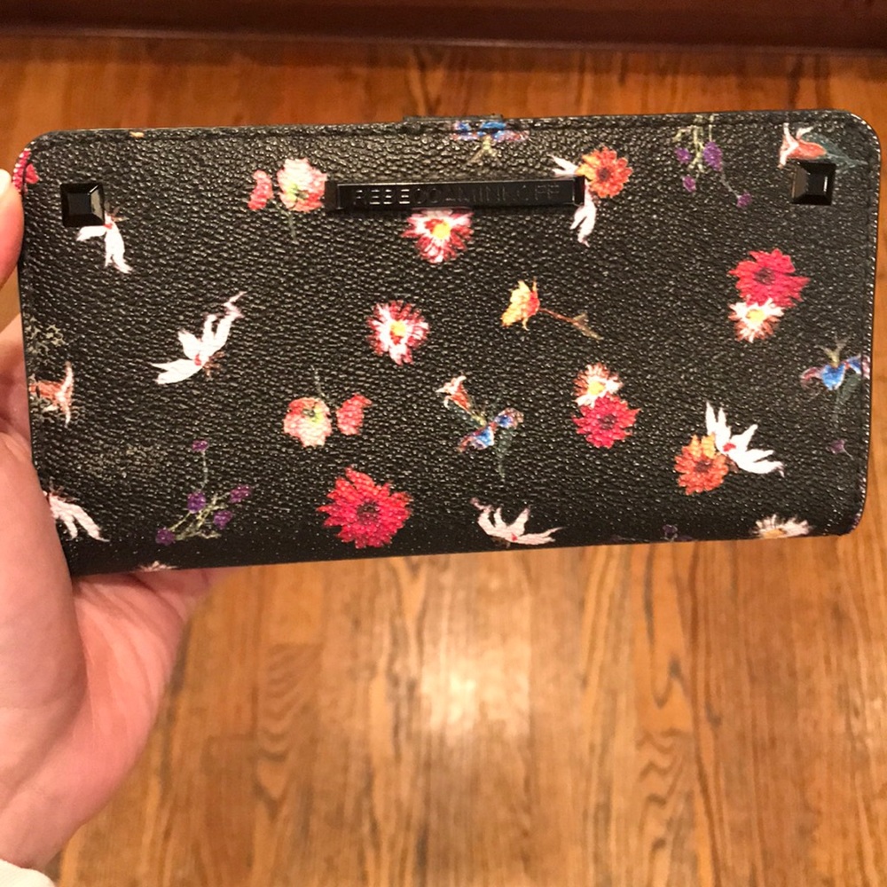 Rebecca Minkoff Black Floral Ava Wallet
